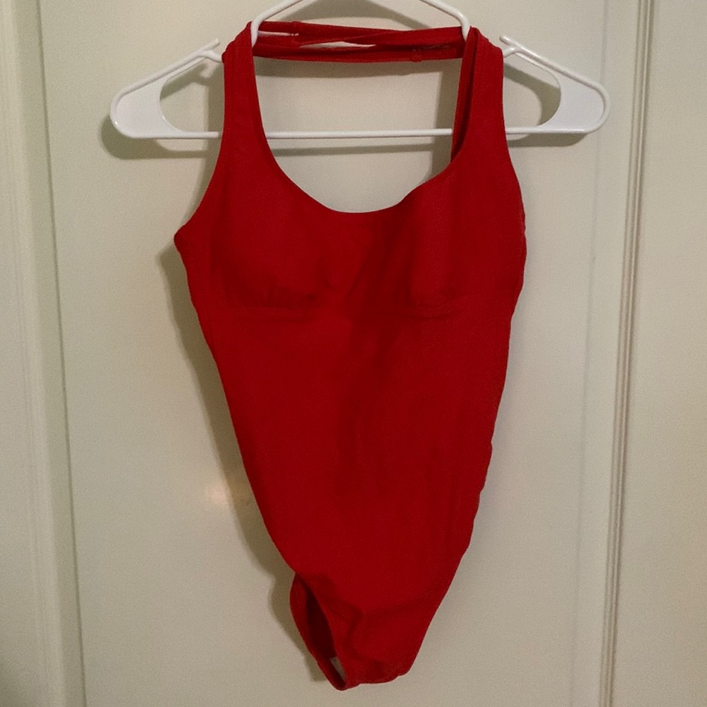 Kids Red One Piece Bathing Suit